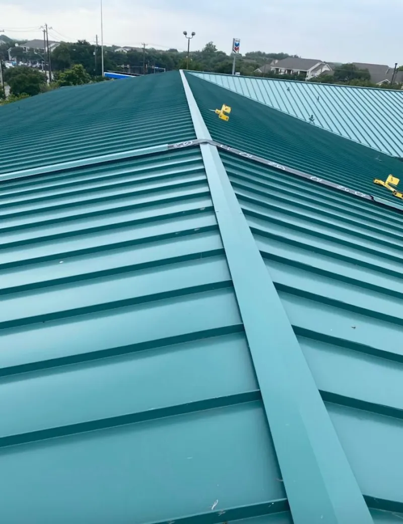 Green commercial metal roof ridge and valley for Metal Roof Repair in Willows